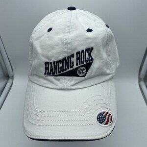 Hanging Rock Golf Club White Baseball Hat Cap Page & Tuttle Strap-back USA Flag
